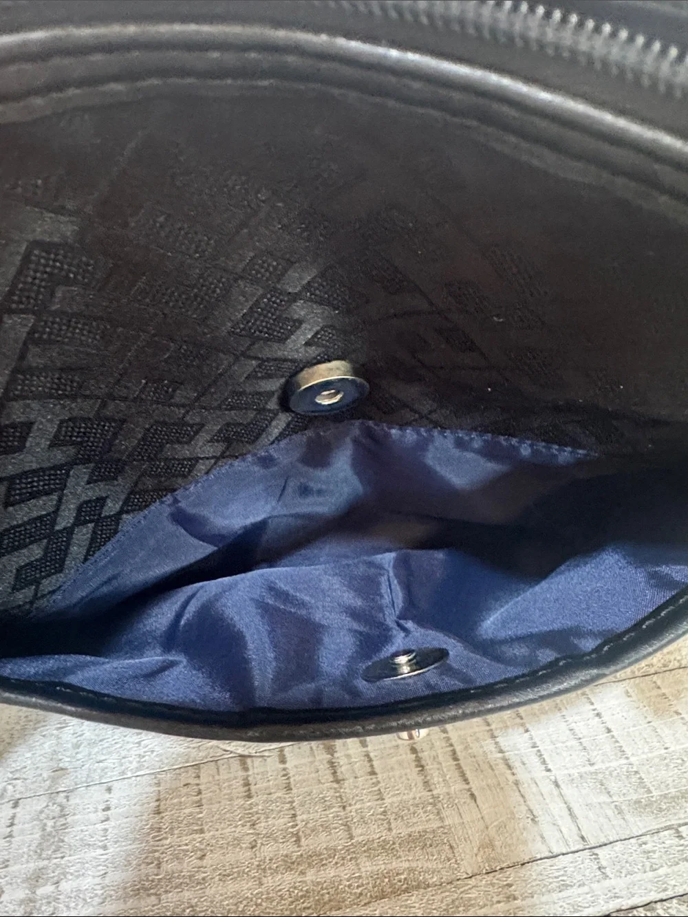 Tommy Hilfiger Black Logo Jacquard Crossbody Bag Turn Lock Adjustable Strap